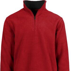 JH Design Men’s Quarter Zip Thermal Fleece Pullover Red